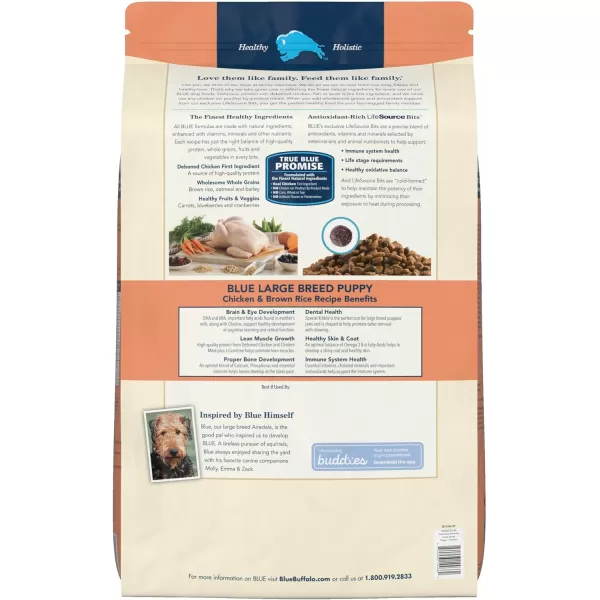 imageBlue Buffalo Life Protection Formula Natural Puppy Large Breed Dry Dog Food Chicken and Brown Rice 30lb34 Pound Pack of 1