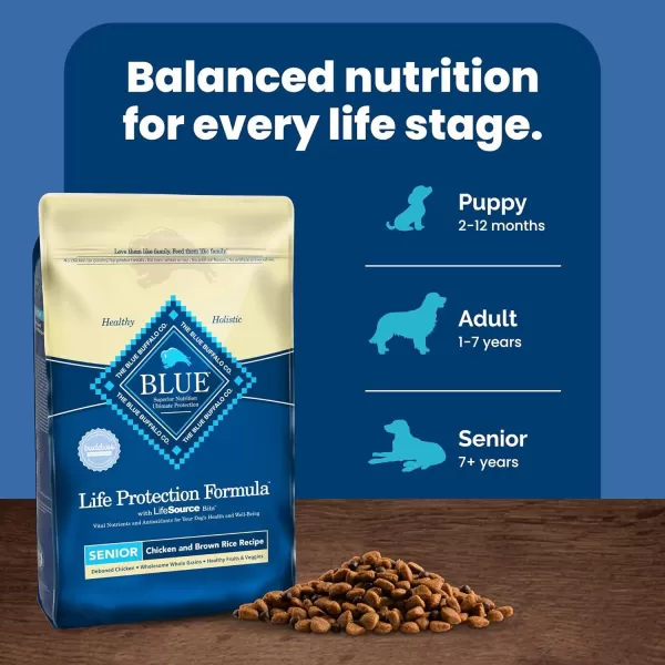 imageBlue Buffalo Life Protection Formula Natural Senior Dog Food Bundle Dry Dog Food and Wet Dog Food Chicken 30lb Dry Food  125oz cans 12ctDry Dog Food 30 Pound Pack of 1