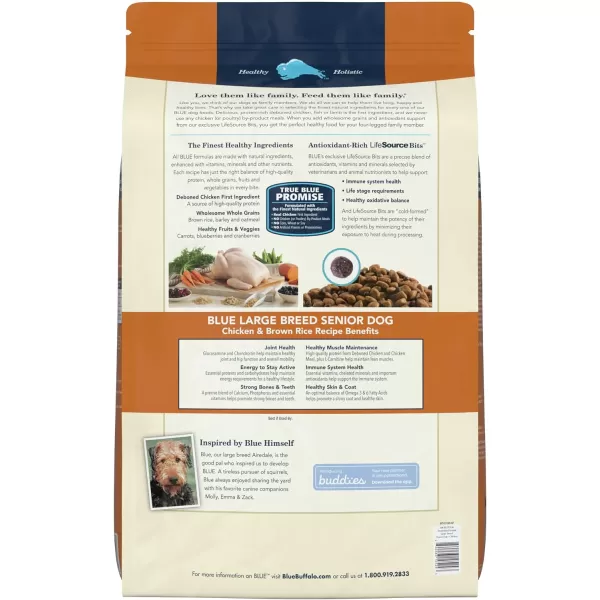 imageBlue Buffalo Life Protection Formula Natural Senior Large Breed Dry Dog Food Chicken and Brown Rice 30lb30 Pound Pack of 1