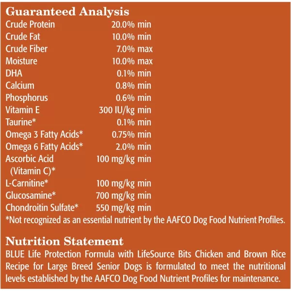imageBlue Buffalo Life Protection Formula Natural Senior Large Breed Dry Dog Food Chicken and Brown Rice 30lb30 Pound Pack of 1