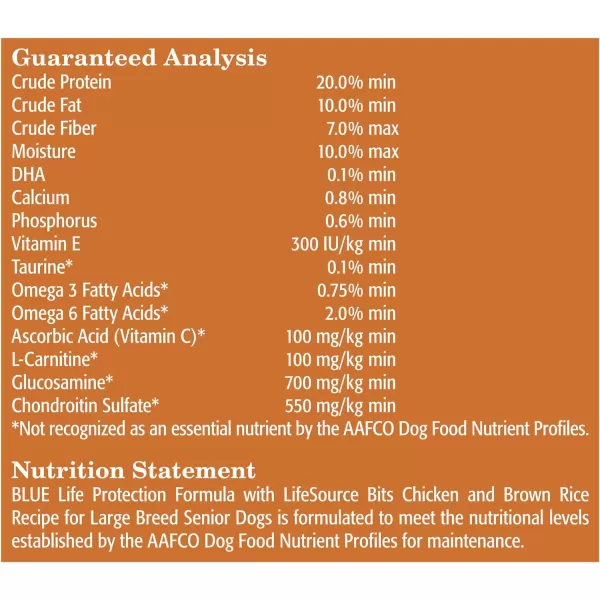 imageBlue Buffalo Life Protection Formula Natural Senior Large Breed Dry Dog Food Chicken and Brown Rice 30lb34 Pound Pack of 1
