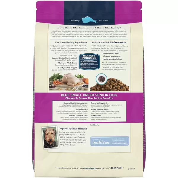 imageBlue Buffalo Life Protection Formula Natural Senior Small Breed Dry Dog Food Chicken and Brown Rice 15lb15 Pound Pack of 1