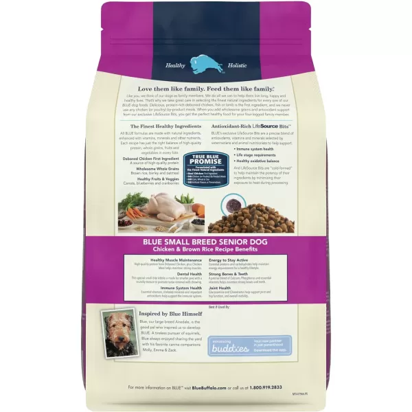 imageBlue Buffalo Life Protection Formula Natural Senior Small Breed Dry Dog Food Chicken and Brown Rice 5lb Trial Size Bag5 Pound Pack of 1