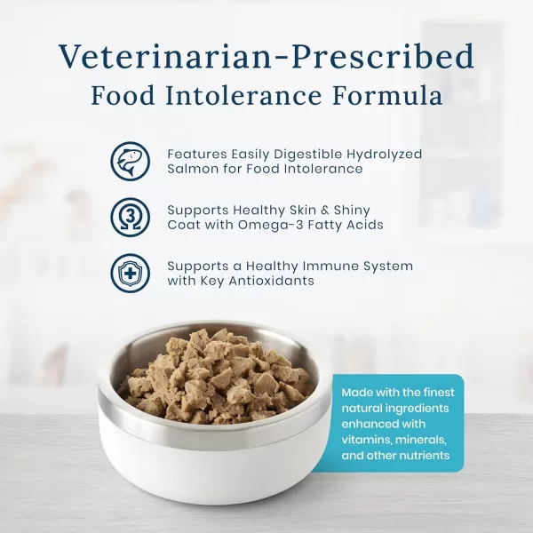 imageBlue Buffalo Natural Veterinary Diet HF Hydrolyzed for Food Intolerance Dry Cat Food Salmon 7lb bagSalmon 55 Ounce Pack of 24