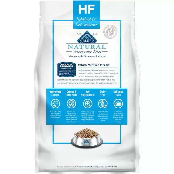 imageBlue Buffalo Natural Veterinary Diet HF Hydrolyzed for Food Intolerance Dry Cat Food Salmon 7lb bagSalmon 7 Pound Pack of 1