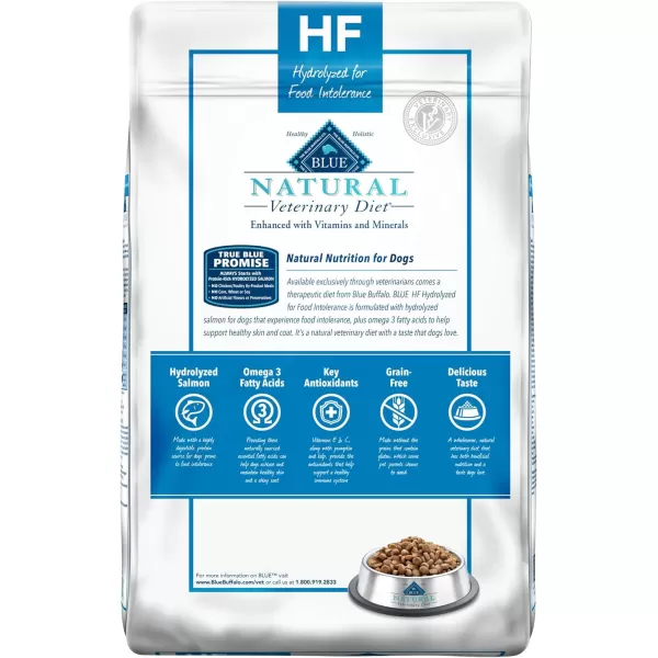 imageBlue Buffalo Natural Veterinary Diet HF Hydrolyzed for Food Intolerance Dry Dog Food Salmon 22lb bagDry Dog Food 22 Pound Pack of 1