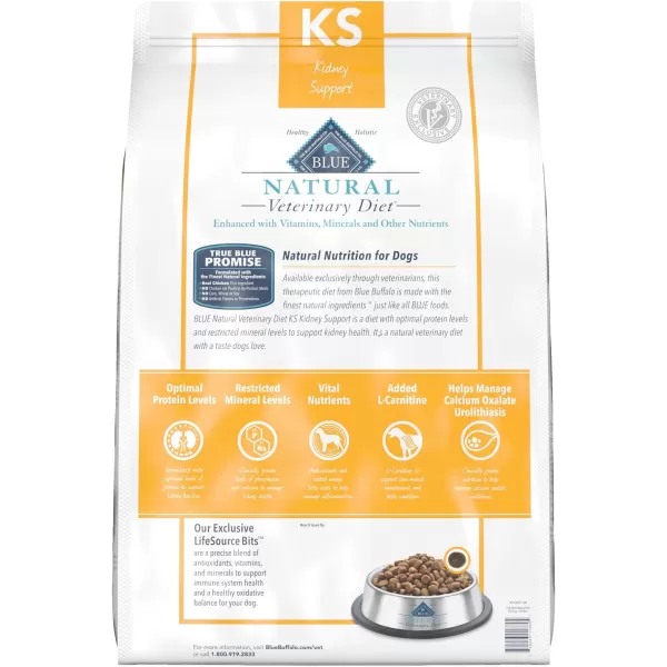 imageBlue Buffalo Natural Veterinary Diet KS Kidney Support Wet Dog Food Chicken 125oz cans Pack of 12Dry Dog Food 22 Pound Pack of 1