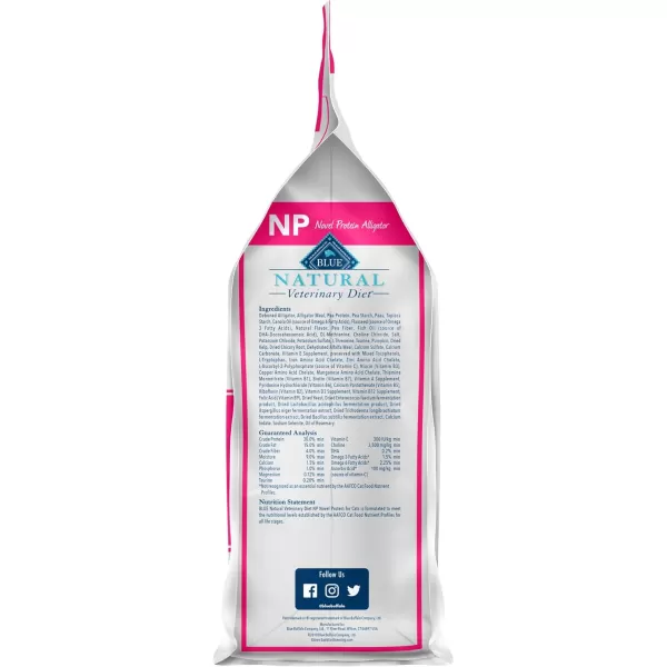 imageBlue Buffalo Natural Veterinary Diet NP Novel Protein Dry Cat Food Alligator 7lb bagDry Cat Food 7 Pound Pack of 1