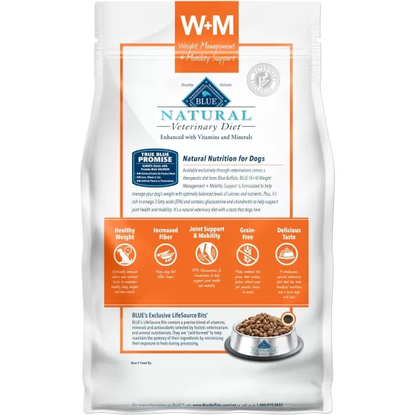imageBlue Buffalo Natural Veterinary Diet WM Weight Management  Mobility Support Dry Dog Food Salmon 22lb bagDry Dog Food 6lbs