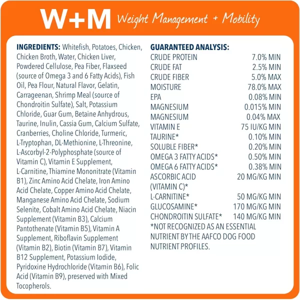 imageBlue Buffalo Natural Veterinary Diet WM Weight Management  Mobility Support Wet Dog Food Whitefish 125oz cans Pack of 12Wet Dog Food 125 oz