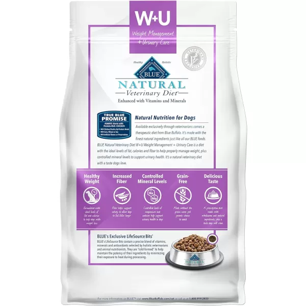 imageBlue Buffalo Natural Veterinary Diet WU Weight Management  Urinary Care Dry Dog Food Chicken 22lb bagDry Dog Food 6 Pound Pack of 1
