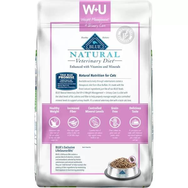 imageBlue Buffalo Natural Veterinary Diet WU Weight Management  Urinary Care Wet Cat Food Chicken 55oz cans Pack of 24Dry Cat Food 16 Pound Pack of 1