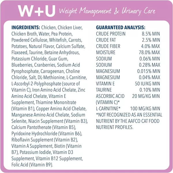 imageBlue Buffalo Natural Veterinary Diet WU Weight Management  Urinary Care Wet Cat Food Chicken 55oz cans Pack of 24Wet Cat Food 55 Ounce Pack of 24