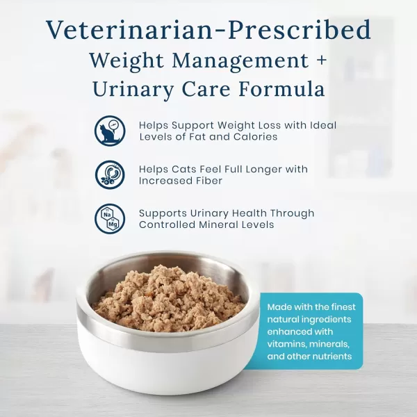 imageBlue Buffalo Natural Veterinary Diet WU Weight Management  Urinary Care Wet Cat Food Chicken 55oz cans Pack of 24Wet Cat Food 55 Ounce Pack of 24