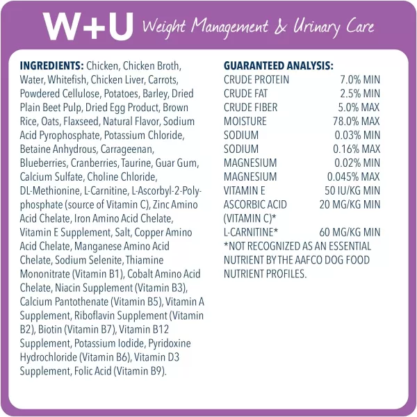 imageBlue Buffalo Natural Veterinary Diet WU Weight Management  Urinary Care Wet Dog Food Chicken 125oz cans Pack of 12Wet Dog Food 125 Ounce Pack of 12