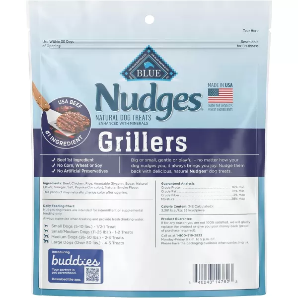imageBlue Buffalo Nudges Grillers Natural Dog Treats Steak 36oz BagBeef 1 Pound Pack of 1
