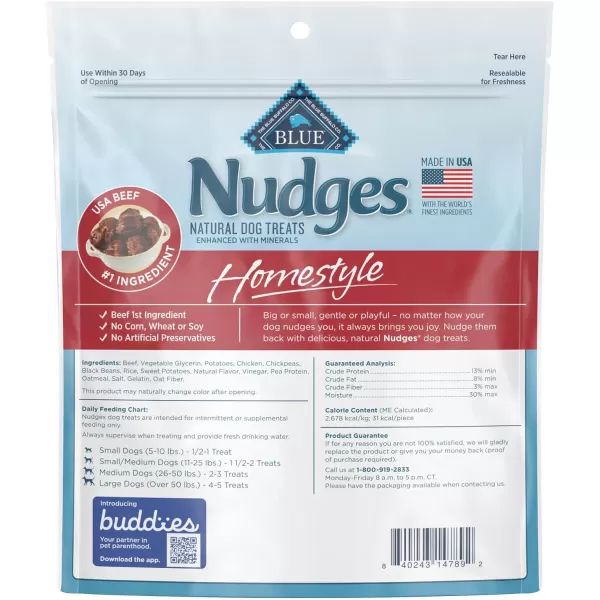imageBlue Buffalo Nudges Grillers Natural Dog Treats Steak 36oz BagBeef and Rice 16 oz