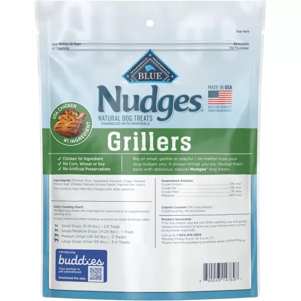 imageBlue Buffalo Nudges Grillers Natural Dog Treats Steak 36oz BagChicken 10 Ounce Pack of 1