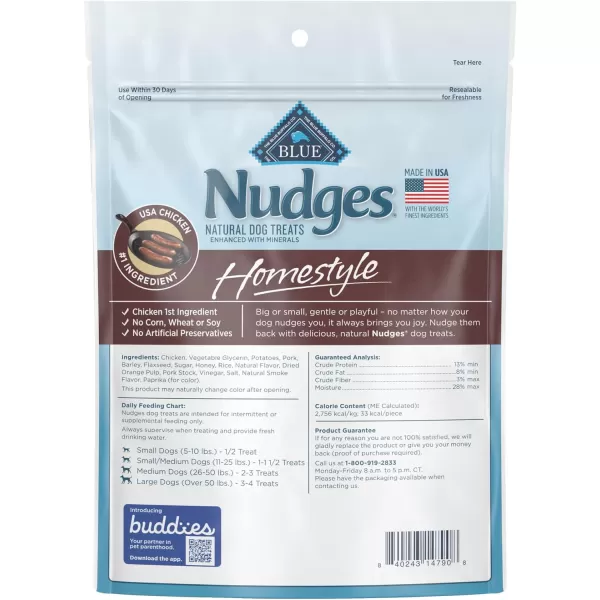 imageBlue Buffalo Nudges Homestyle Natural Dog Treats Chicken and Pork 12oz BagChicken and Pork 12 oz