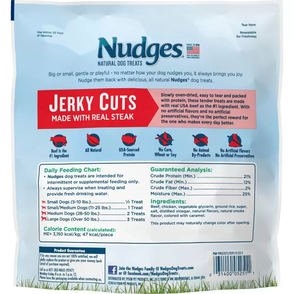 imageBlue Buffalo Nudges Jerky Chews Natural Dog Treats Small Breed Beef 10oz Bag 10 CountBeef 1 Pound Pack of 1