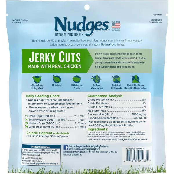 imageBlue Buffalo Nudges Jerky Chews Natural Dog Treats Small Breed Beef 10oz Bag 10 CountChicken 1 Pound Pack of 1