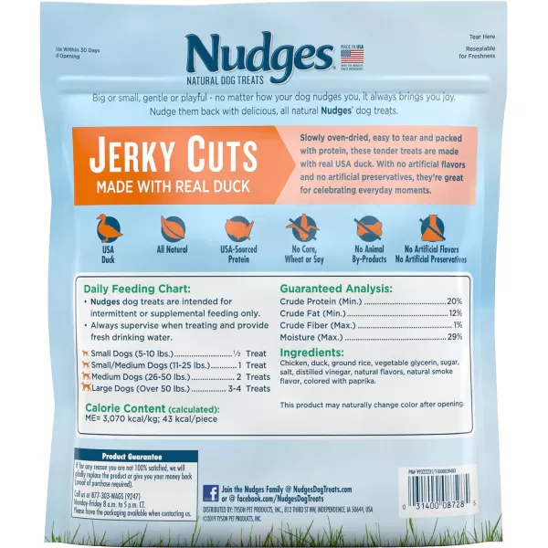 imageBlue Buffalo Nudges Jerky Chews Natural Dog Treats Small Breed Beef 10oz Bag 10 CountChicken amp Duck 225 Pound Pack of 1