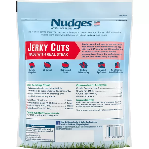 imageBlue Buffalo Nudges Jerky Chews Natural Dog Treats Small Breed Beef 10oz Bag 10 CountSteak 10 Ounce Pack of 1
