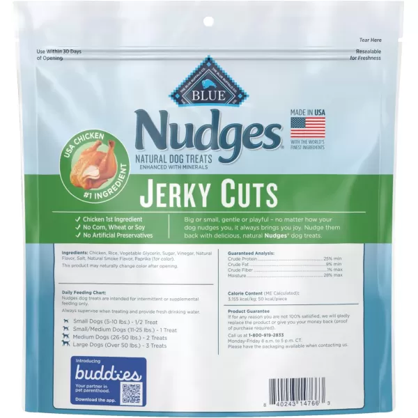 imageBlue Buffalo Nudges Jerky Cuts Natural Dog TreatsChicken 1 Pound Pack of 1