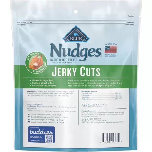 imageBlue Buffalo Nudges Jerky Cuts Natural Dog TreatsChicken 10 Ounce Pack of 1