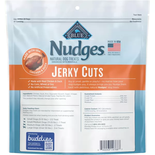 imageBlue Buffalo Nudges Jerky Cuts Natural Dog TreatsChicken and Duck 1 Pound Pack of 1