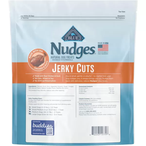 imageBlue Buffalo Nudges Jerky Cuts Natural Dog TreatsChicken and Duck 225 Pound Pack of 1
