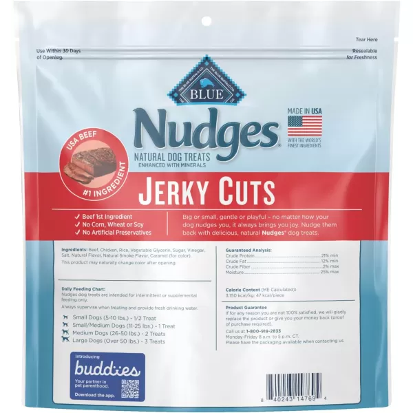 imageBlue Buffalo Nudges Jerky Cuts Natural Dog TreatsSteak 10 Ounce Pack of 1