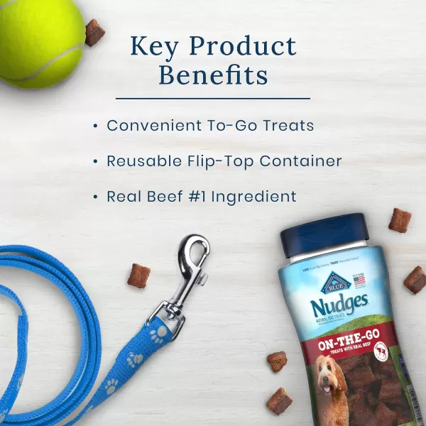 imageBlue Buffalo Nudges On The Go Natural Dog Treats Beef 55oz Reusable ContainerBlue Buffalo Nudges On The Go Natural Dog Treats Beef 55oz Reusable Container