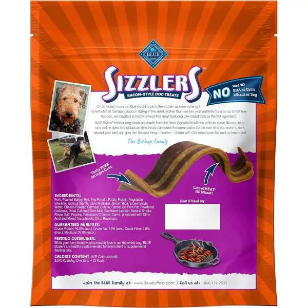 imageBlue Buffalo Sizzlers Natural BaconStyle SoftMoist Dog Treats Original Pork 6oz BagBacon 15 Ounce Pack of 1