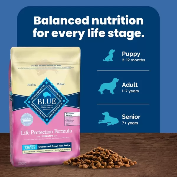 imageBlue Buffalo Small Breed Dog Food Life Protection Formula Natural Chicken amp Brown Rice Flavor Adult Dry Dog Food 15 lb BagChicken amp Brown Rice 15 Pound Pack of 1