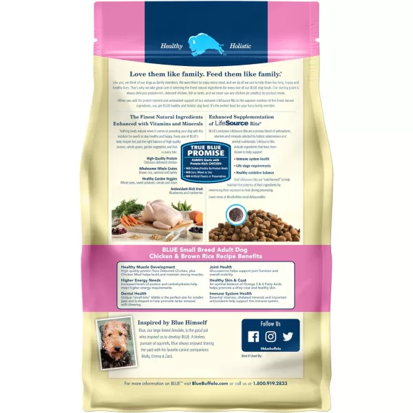 imageBlue Buffalo Small Breed Dog Food Life Protection Formula Natural Chicken amp Brown Rice Flavor Adult Dry Dog Food 15 lb BagChicken amp Brown Rice 6 Pound Pack of 1