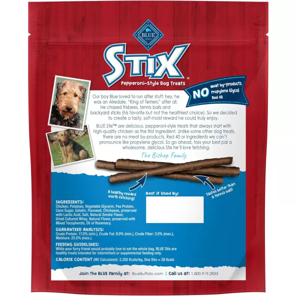 imageBlue Buffalo Stix Natural SoftMoist Dog Treats Lamb Recipe 5oz bag Pack of 6Chicken 13 Ounce Pack of 1