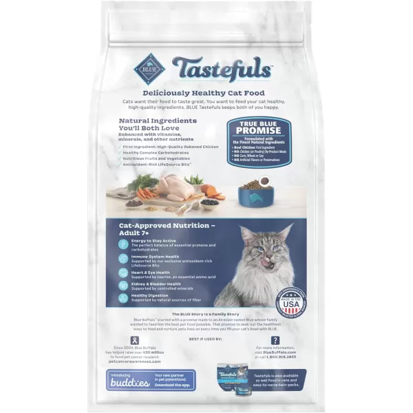 imageBlue Buffalo Tastefuls Adult 7 Natural Cat Food Bundle Dry Cat Food and Wet Cat Food Chicken 3lb Dry Food  3oz cans 24ctDry Cat Food Chicken amp Brown Rice 7 Pound Pack of 1