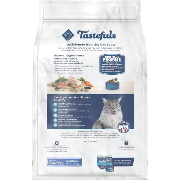 imageBlue Buffalo Tastefuls Adult 7 Natural Cat Food Bundle Dry Cat Food and Wet Cat Food Chicken 3lb Dry Food  3oz cans 24ctDry Cat Food Chicken amp Brown Rice 3 Pound Pack of 1