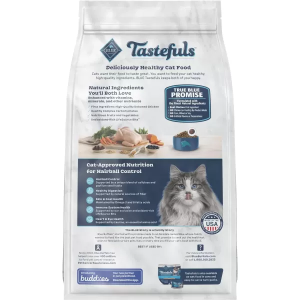 imageBlue Buffalo Tastefuls Hairball Control Natural Adult Dry Cat Food Chicken 3lb bagBlue Buffalo Tastefuls Hairball Control Natural Adult Dry Cat Food Chicken 3lb bag