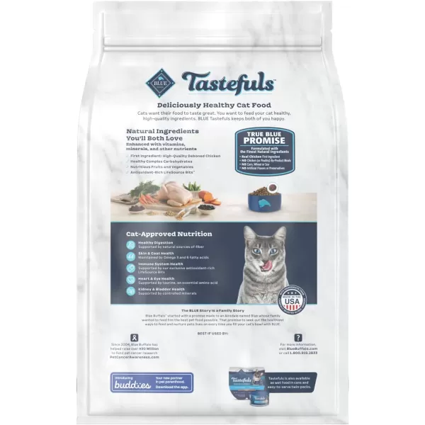 imageBlue Buffalo Tastefuls Indoor Natural Adult Dry Cat Food Chicken 7lb bagChicken amp Brown Rice 3 Pound Pack of 1