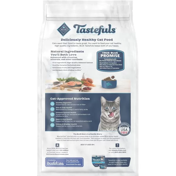 imageBlue Buffalo Tastefuls Indoor Natural Adult Dry Cat Food Chicken 7lb bagSalmon amp Brown Rice 7 Pound Pack of 1