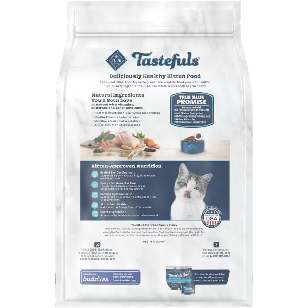 imageBlue Buffalo Tastefuls Kitten Natural Dry Cat Food Chicken 3lb bagDry Cat Food Chicken amp Brown Rice 3 Pound Pack of 1