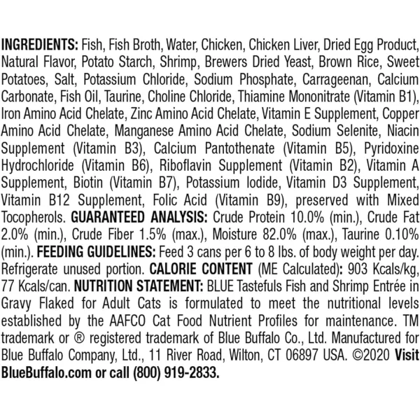 imageBlue Buffalo Tastefuls Natural Flaked Wet Cat Food Bundle Flaked Chicken and Tuna 3oz cans 48 Count 24 of Each FlavorFish amp Shrimp 3 Ounce Pack of 24