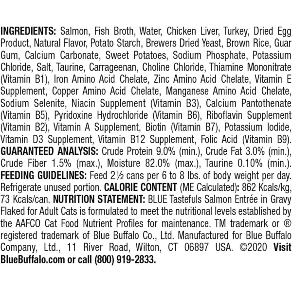 imageBlue Buffalo Tastefuls Natural Flaked Wet Cat Food Bundle Flaked Chicken and Tuna 3oz cans 48 Count 24 of Each FlavorSalmon 300 Ounce Pack of 24