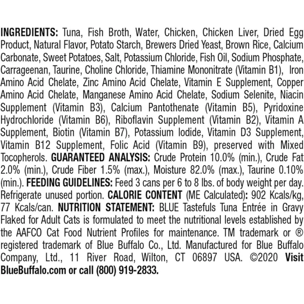 imageBlue Buffalo Tastefuls Natural Flaked Wet Cat Food Bundle Flaked Chicken and Tuna 3oz cans 48 Count 24 of Each FlavorTuna 3 Ounce Pack of 24