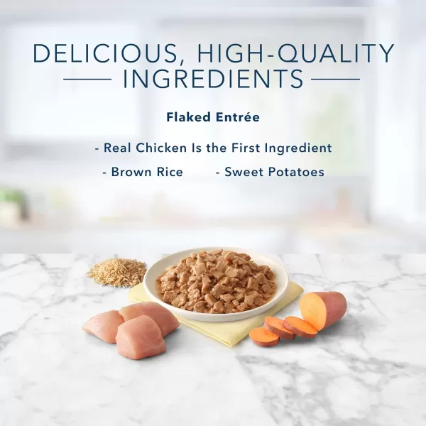 imageBlue Buffalo Tastefuls Natural Flaked Wet Cat Food Variety Pack Tuna Chicken and Fish amp Shrimp Entres in Gravy 55oz Cans 24 Count  8 of EachChicken 55 Ounce Pack of 24