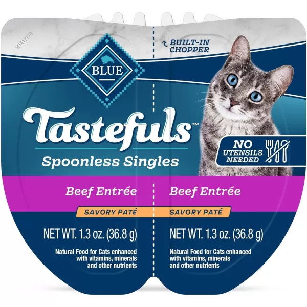 imageBlue Buffalo Tastefuls Natural Pate Wet Cat Food Variety Pack Chicken Turkey amp Chicken and Ocean Fish amp Tuna 55oz Cans 24 Count  8 of EachBeef 26 Ounce Pack of 24
