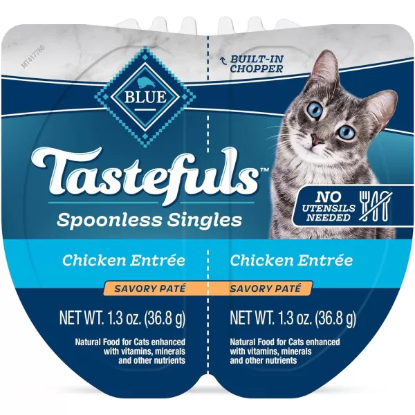 imageBlue Buffalo Tastefuls Natural Pate Wet Cat Food Variety Pack Chicken Turkey amp Chicken and Ocean Fish amp Tuna 55oz Cans 24 Count  8 of EachChicken 26 Ounce Pack of 24
