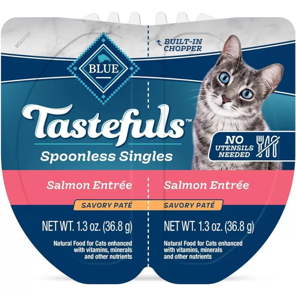 imageBlue Buffalo Tastefuls Natural Pate Wet Cat Food Variety Pack Chicken Turkey amp Chicken and Ocean Fish amp Tuna 55oz Cans 24 Count  8 of EachSalmon 26 Ounce Pack of 24
